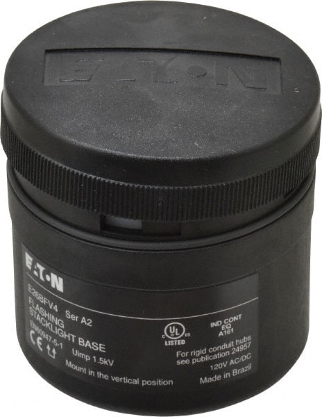 Eaton Cutler-Hammer - Incandescent Lamp, Flashing and Steady, Stackable Tower Light Base Unit - 120 VAC/VDC, IP65 Ingress Rating, 4, 13, 4X NEMA Rated, Base Mount - Exact Tooling