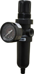 Norgren - 1/4" NPT Port Miniature 1 Piece Filter/Regulator FRL Unit - Metal Bowl, 14 SCFM, 250 Max psi, 6.44" High x 1.63" Long, Automatic Drain - Exact Tooling