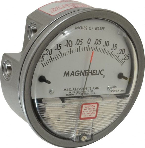 Dwyer - 15 Max psi, 3% Accuracy, NPT Thread Air Filter Kit - 1/8 Inch Thread, -1/4 to 1/4 Inch Water Column, -0.25 Min Measuring Range, 140°F Max - Exact Tooling