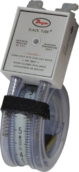 Dwyer - 50 Max psi, Slack Tube Manometer - -4 to 4 Inch Water Column, 130°F Max - Exact Tooling