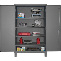 Durham - 4 Shelf Locking Storage Cabinet - Steel, 36" Wide x 24" Deep x 78" High, Gray - Exact Tooling