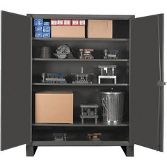 Durham - 4 Shelf Locking Storage Cabinet - Steel, 60" Wide x 24" Deep x 78" High, Gray - Exact Tooling