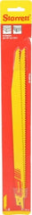 Starrett - 12" Long x 3/4" Thick, Bi-Metal Reciprocating Saw Blade - Tapered Profile, 6 TPI, Toothed Edge, Universal Shank - Exact Tooling