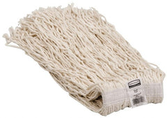 Rubbermaid - 1" White Head Band, Large Rayon Cut End Mop Head - 4 Ply, Side Loading Connection, Use for Finishing - Exact Tooling