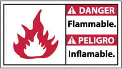 NMC - Danger - Flammable, Plastic Fire Sign - 18" Wide x 10" High, English/Spanish - Exact Tooling