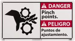 NMC - "Danger - Pinch Points", 10" Long x 18" Wide, Rigid Plastic Safety Sign - Rectangle, 0.05" Thick, Use for Accident Prevention - Exact Tooling