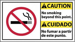 NMC - "Caution - Eye Protection Required", 10" Long x 18" Wide, Rigid Plastic Safety Sign - Rectangle, 0.05" Thick, Use for Accident Prevention - Exact Tooling