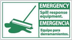 NMC - "Emergency - Spill Response Equipment", 10" Long x 18" Wide, Rigid Plastic Safety Sign - Rectangle, 0.05" Thick, Use for Accident Prevention - Exact Tooling
