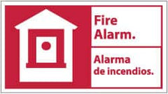 NMC - Fire Alarm, Rigid Plastic Fire Sign - 18" Wide x 10" High, English/Spanish - Exact Tooling