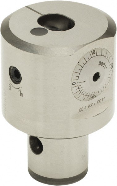 Parlec - 64mm Body Diam, Manual Single Cutter Boring Head - 2mm to 48mm Bore Diam, 5/8" Bar Hole Diam - Exact Tooling