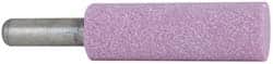 Grier Abrasives - 1" Head Diam x 3" Thickness, W224, Cylinder End, Aluminum Oxide Mounted Point - Pink, Medium Grade, 60 Grit, 15,000 RPM - Exact Tooling