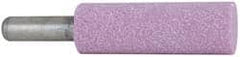 Grier Abrasives - 1" Head Diam x 3" Thickness, W224, Cylinder End, Aluminum Oxide Mounted Point - Pink, Medium Grade, 60 Grit, 15,000 RPM - Exact Tooling