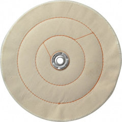 Dico - 10" Diam x 1/2" Thick Unmounted Buffing Wheel - Cushion Sewn, 1" Arbor Hole, Medium Density - Exact Tooling