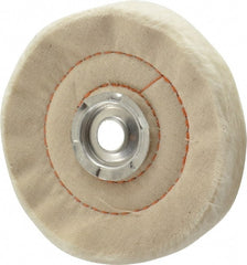 Dico - 4" Diam x 3/4" Thick Unmounted Buffing Wheel - Cushion Sewn, 1/2" Arbor Hole, Medium Density - Exact Tooling