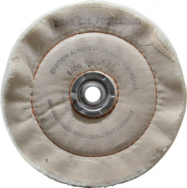 Dico - 6" Diam x 3/4" Thick Unmounted Buffing Wheel - Cushion Sewn, 1/2" Arbor Hole, Medium Density - Exact Tooling