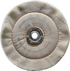 Dico - 6" Diam x 3/4" Thick Unmounted Buffing Wheel - Cushion Sewn, 1/2" Arbor Hole, Medium Density - Exact Tooling