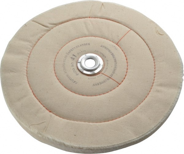 Dico - 10" Diam x 3/4" Thick Unmounted Buffing Wheel - Cushion Sewn, 1/2" Arbor Hole, Medium Density - Exact Tooling