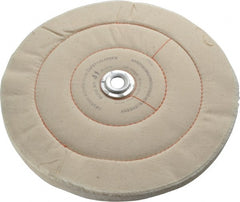 Dico - 10" Diam x 3/4" Thick Unmounted Buffing Wheel - Cushion Sewn, 1/2" Arbor Hole, Medium Density - Exact Tooling