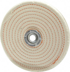 Dico - 6" Diam x 1/2" Thick Unmounted Buffing Wheel - Spiral Sewn, 1/2" Arbor Hole, Coarse Grade - Exact Tooling
