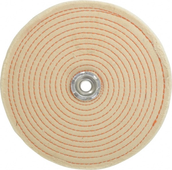 Dico - 8" Diam x 1/2" Thick Unmounted Buffing Wheel - Spiral Sewn, 1/2" Arbor Hole, Coarse Grade - Exact Tooling