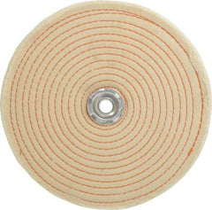 Dico - 8" Diam x 1/2" Thick Unmounted Buffing Wheel - Spiral Sewn, 1/2" Arbor Hole, Coarse Grade - Exact Tooling