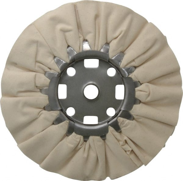 Divine Brothers - 8" Diam x 1/2" Thick Unmounted Buffing Wheel - Ventilated Bias Cut, 5/8" Arbor Hole - Exact Tooling