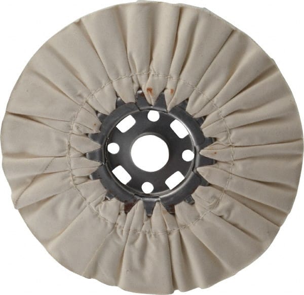 Divine Brothers - 10" Diam x 1/2" Thick Unmounted Buffing Wheel - Ventilated Bias Cut, 1-1/4" Arbor Hole - Exact Tooling
