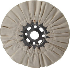 Divine Brothers - 10" Diam x 1/2" Thick Unmounted Buffing Wheel - Ventilated Bias Cut, 1-1/4" Arbor Hole - Exact Tooling