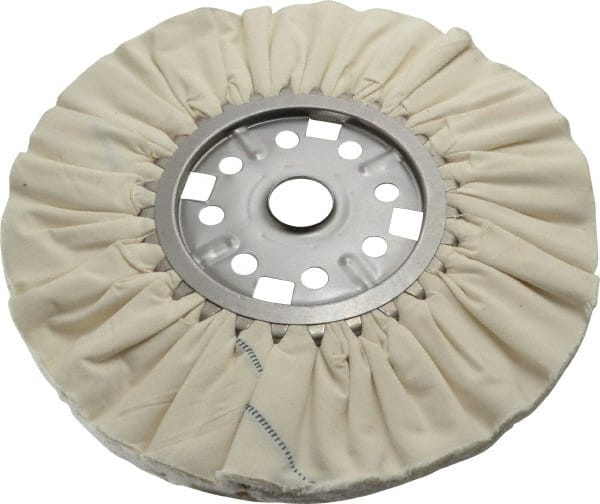 Divine Brothers - 12" Diam x 1/2" Thick Unmounted Buffing Wheel - Ventilated Bias Cut, 1-1/4" Arbor Hole - Exact Tooling