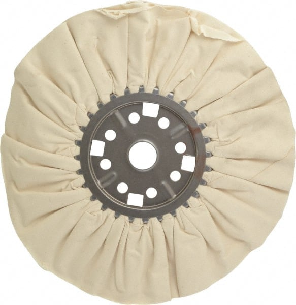 Divine Brothers - 14" Diam x 1/2" Thick Unmounted Buffing Wheel - Ventilated Bias Cut, 1-1/4" Arbor Hole - Exact Tooling