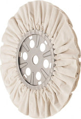 Divine Brothers - 16" Diam x 1/2" Thick Unmounted Buffing Wheel - Ventilated Bias Cut, 1-1/4" Arbor Hole - Exact Tooling