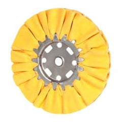 Divine Brothers - 8" Diam x 1/2" Thick Unmounted Buffing Wheel - Ventilated Bias Cut, 1/2" Arbor Hole - Exact Tooling