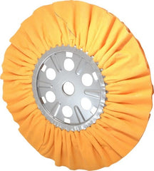 Divine Brothers - 16" Diam x 1/2" Thick Unmounted Buffing Wheel - Ventilated Bias Cut, 1-1/4" Arbor Hole - Exact Tooling