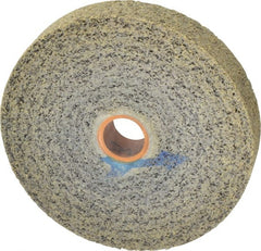 Made in USA - 6" Diam, 1" Face Width, 1" Center Hole, Medium Grade, Silicon Carbide Deburring Wheel - Convolute, Medium Density 7 Grade, 4,500 RPM - Exact Tooling