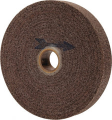 Made in USA - 6" Diam, 1" Face Width, 1" Center Hole, Fine Grade, Aluminum Oxide Deburring Wheel - Convolute, Medium Density 7 Grade, 4,500 RPM - Exact Tooling