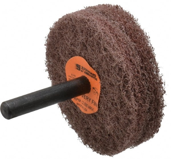 Standard Abrasives - 2" Diam, Medium Mounted Scrubber Buffing Wheel - Exact Tooling