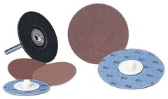 Standard Abrasives - 1" Disc Diam, 100 Grit, Aluminum Oxide Quick Change Disc - Type R Attaching System, Coated, Brown, Fine Grade, 40,000 RPM - Exact Tooling