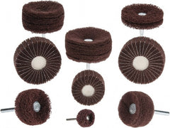 Superior Abrasives - 4 Piece Stem Mounted Wheel Kit - 120, 180 & 320 Grit, Fine, Very Fine & Extra Fine Grade, Mounted on 1/4" Shank - Exact Tooling