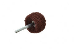 Superior Abrasives - 2" Diam x 1" Face Width, Medium Aluminum Oxide Nonwoven Mounted Flap Wheel - 1/4" Shank Mount, Interleaf, 12,000 Max RPM - Exact Tooling