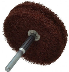 Superior Abrasives - 3" Diam x 1/2" Face Width, Medium Aluminum Oxide Nonwoven Mounted Flap Wheel - 1/4" Shank Mount, 8,000 Max RPM - Exact Tooling