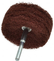 Superior Abrasives - 3" Diam x 1" Face Width, Medium Aluminum Oxide Nonwoven Mounted Flap Wheel - 1/4" Shank Mount, 8,000 Max RPM - Exact Tooling