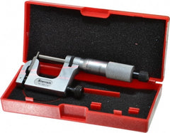 Starrett - 0 to 1 Inch Range, Carbide Face, Satin Chrome Coated, Mechanical Multi Anvil Micrometer - Ratchet Stop Thimble, 0.001 Inch Graduation, 0.0002 Inch Accuracy - Exact Tooling