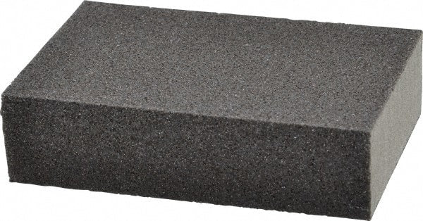 Made in USA - 2-3/4" Wide x 3-3/4" Long, Medium & Fine Grade Sanding Sponge - 60 & 100 Grit, 1" Thick - Exact Tooling