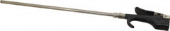 Coilhose Pneumatics - Safety Extension Tube Thumb Lever Blow Gun - 1/4 NPT, 12" Tube Length, Zinc - Exact Tooling