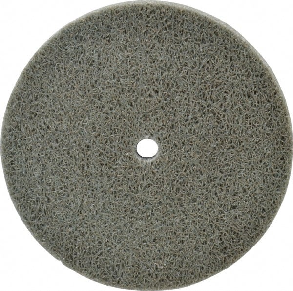 Standard Abrasives - 3" Diam, 1/4" Face Width, 1/4" Center Hole, Fine Grade, Aluminum Oxide Deburring Wheel - Exact Tooling