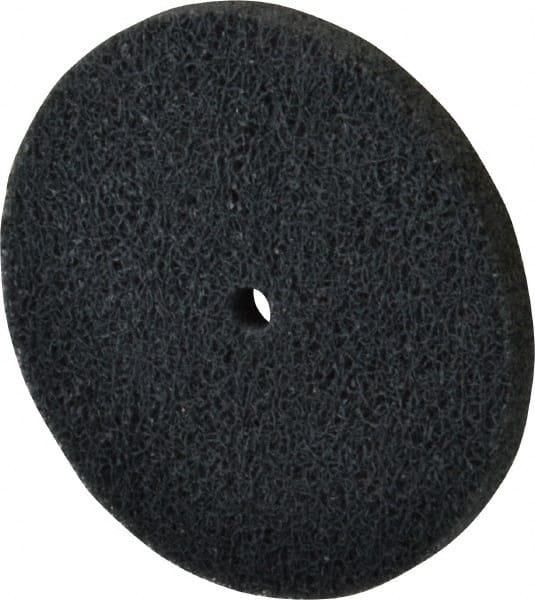 Standard Abrasives - 3" Diam, 1/4" Center Hole, Fine Grade, Silicon Carbide Deburring Wheel - Exact Tooling