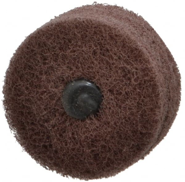 Standard Abrasives - 2" Diam, Medium Mounted Scrubber Buffing Wheel - 3 Ply, Very Fine Grade, 1/4" Shank Diam, 12,000 RPM - Exact Tooling