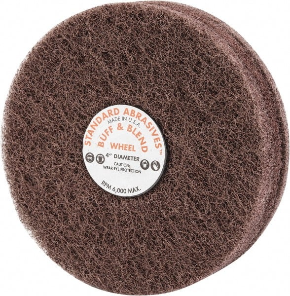 Standard Abrasives - 4" Diam, Medium Mounted Scrubber Buffing Wheel - Exact Tooling