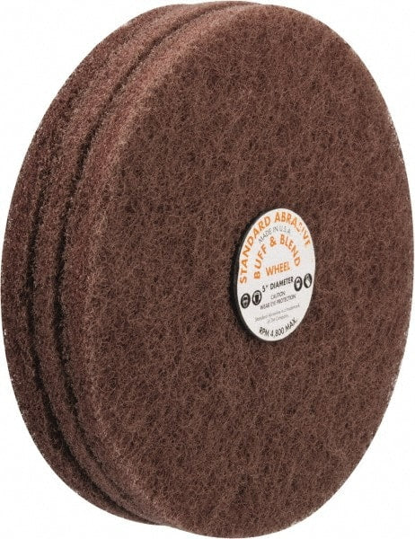 Standard Abrasives - 5" Diam, Medium Mounted Scrubber Buffing Wheel - Exact Tooling