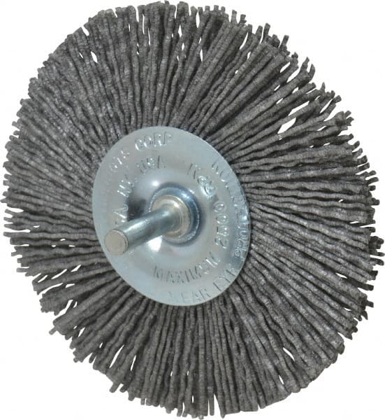 Dico - 4" OD, Crimped Nylon Wheel Brush - 3/8" Face Width - Exact Tooling